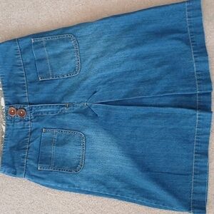 Boden Denim Skirt 100% Cotton Size 10L Front Pleat,        FL